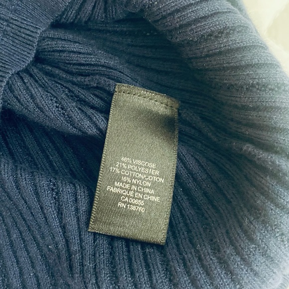 RW&CO Navy Pointelle Rib-Knit Polo Sweater - Picture 4 of 5